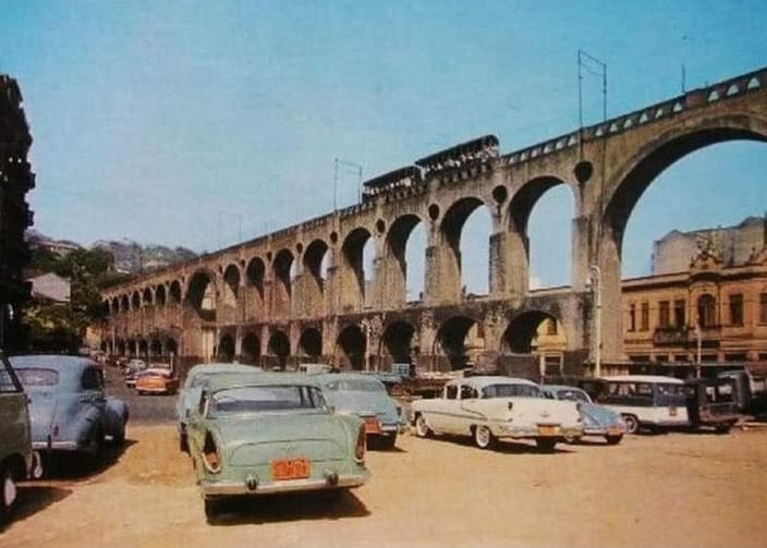 Arcos da Lapa nos anos de 1980.